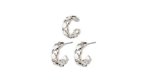PILGRIM - DESIREE Hoop and Cuff Earrings - Silver-Plated - 15 mm, bild 3