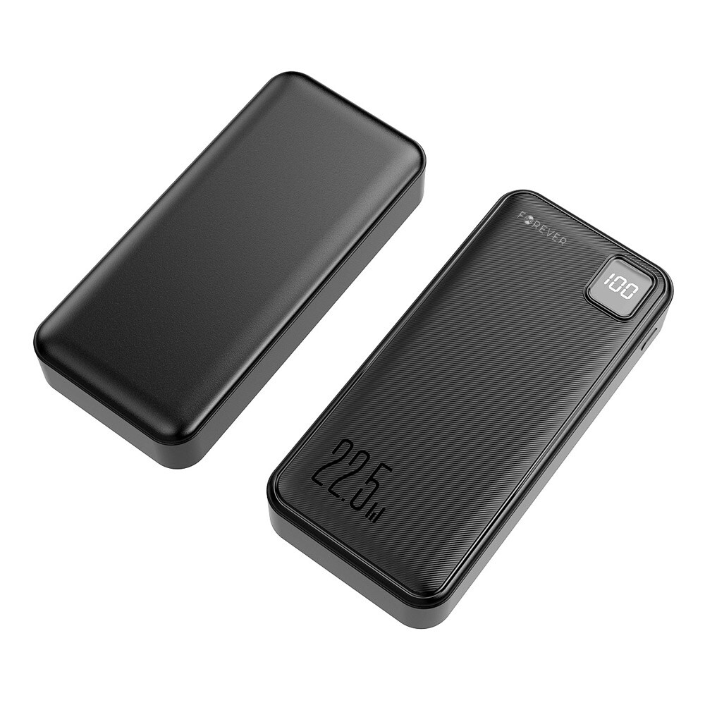 Forever Powerbank 20000mAh 22,5W med USB-C PD och USB QC - Svart, bild 2