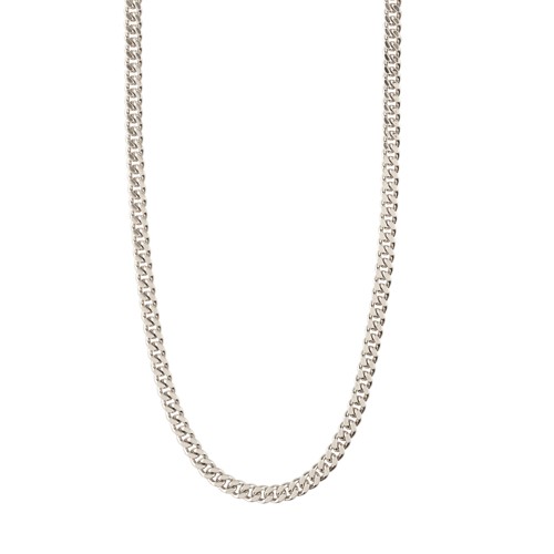 PILGRIM - FUCHSIA Curb Chain Necklace - Silver-Plated - 40 + 9 cm