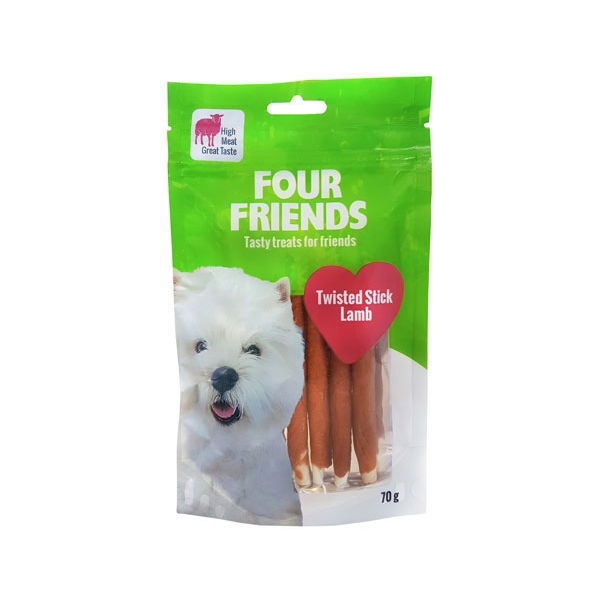 FourFriends Dog Twisted Stick Lamb 12,5 cm 7 pack