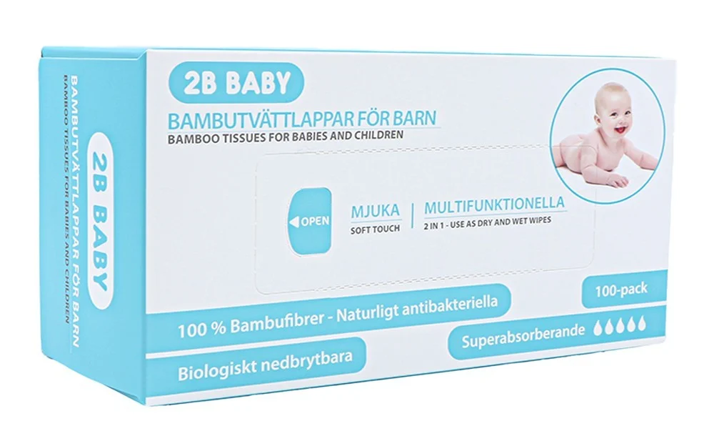 2B Baby Bambutvättlappar 100-pack
