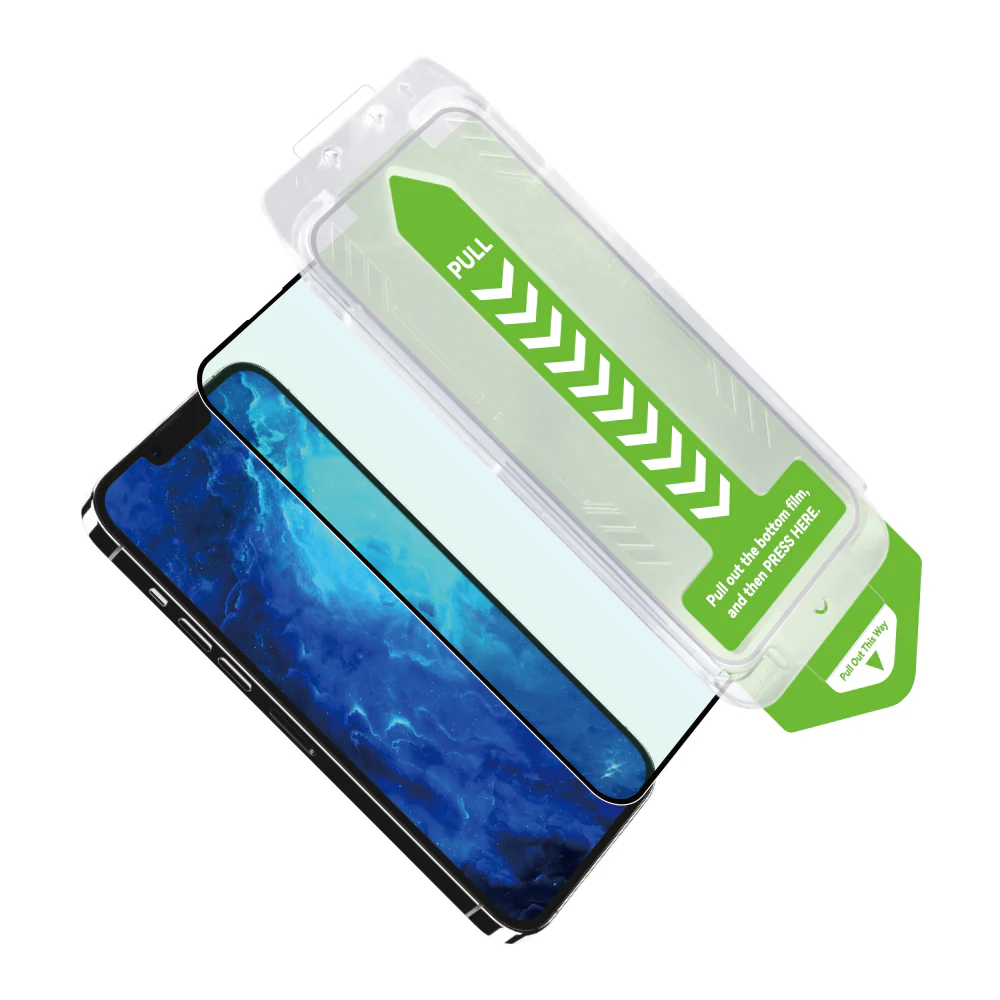 9H härdat glas med monteringsram för iPhone 15 Plus Wozinsky Premium Glass - svart