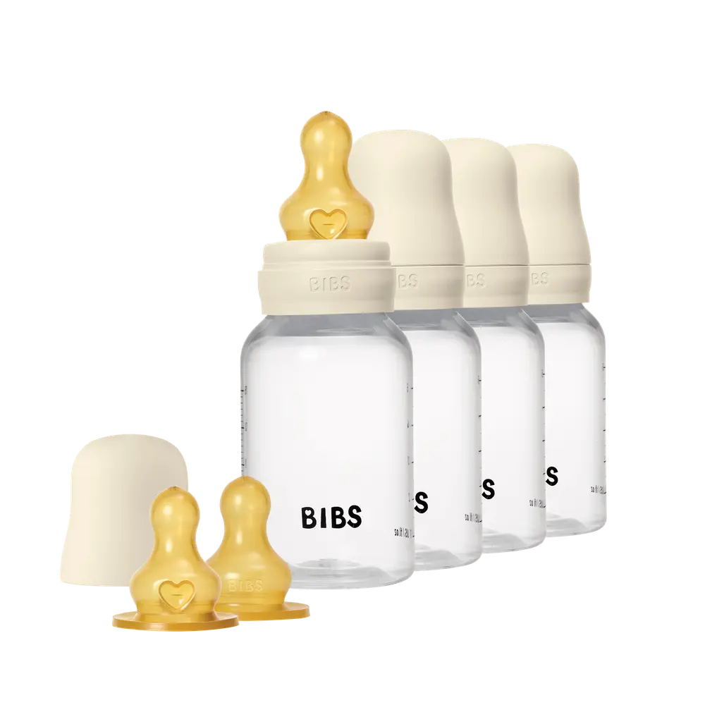 BIBS Baby Bottle Round Latex 4-pack 150 ml, Ivory, bild 2