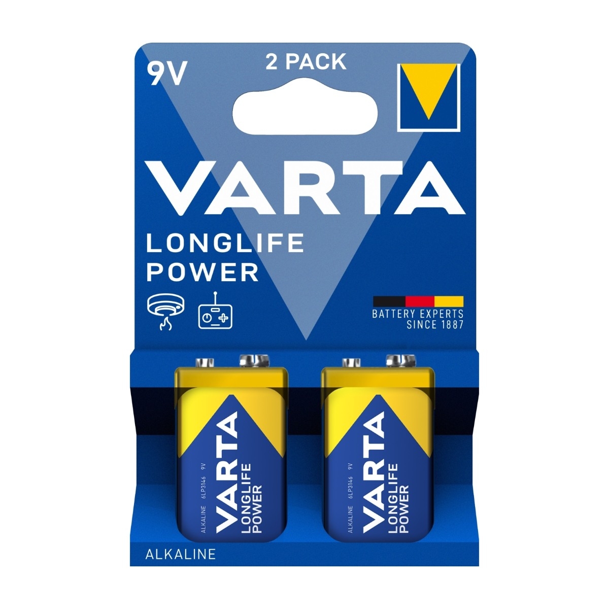 VARTA Longlife Power 9V batteri, 2 st