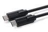 MicroConnect USB-C 3.2 Gen.2, rak-rak, 20Gbps, 100W, 0,25m - Svart