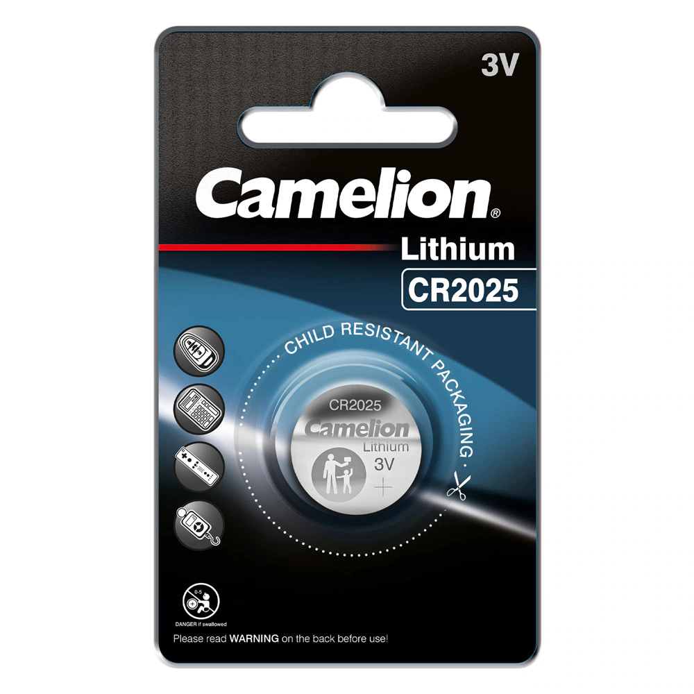 Camelion CR2025 litium knappcellsbatteri 3V 140mAh 1-pack