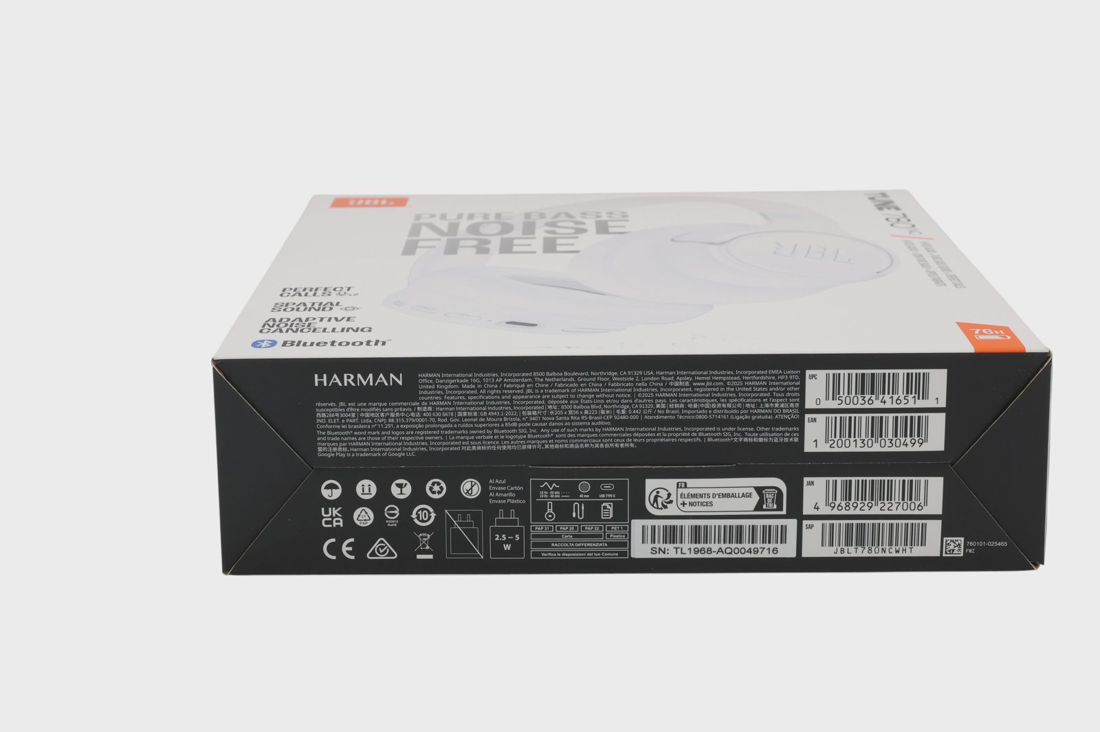 JBL Tune 780NC trådlösa ANC hörlurar, vit, bild 3