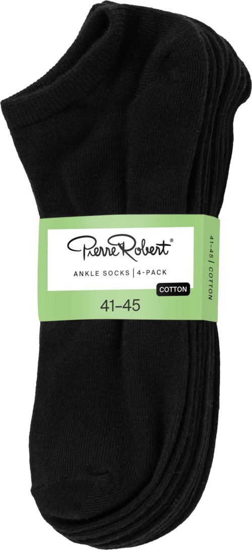 Pierre Robert Ankle Socks Cotton X4 Black 41-45