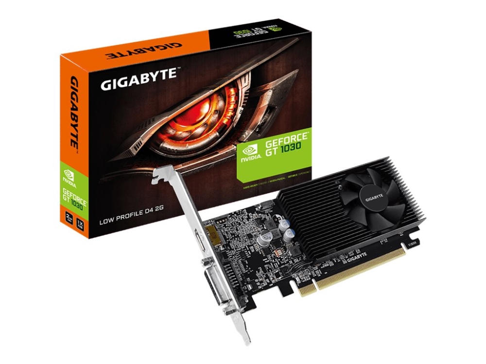 Gigabyte GeForce GT1030 D4 2 GB GDDR4, DVI/HDMI, Low Profile