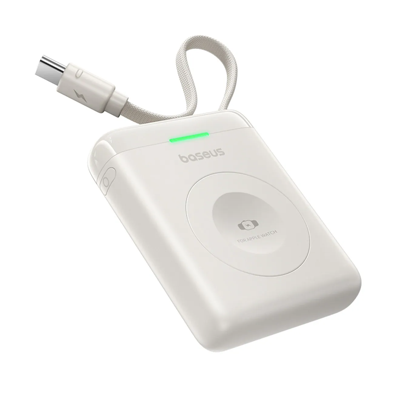 Baseus EnerFill FW11 5 W powerbank för Apple Watch med inbyggd kabel – vit, bild 2