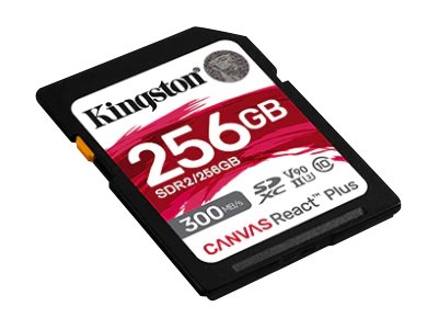 Secure Digital SDXC 256 GB Kingston Canvas React Plus, 300/260 MB/sek, Class 10, UHS-II U3, V90