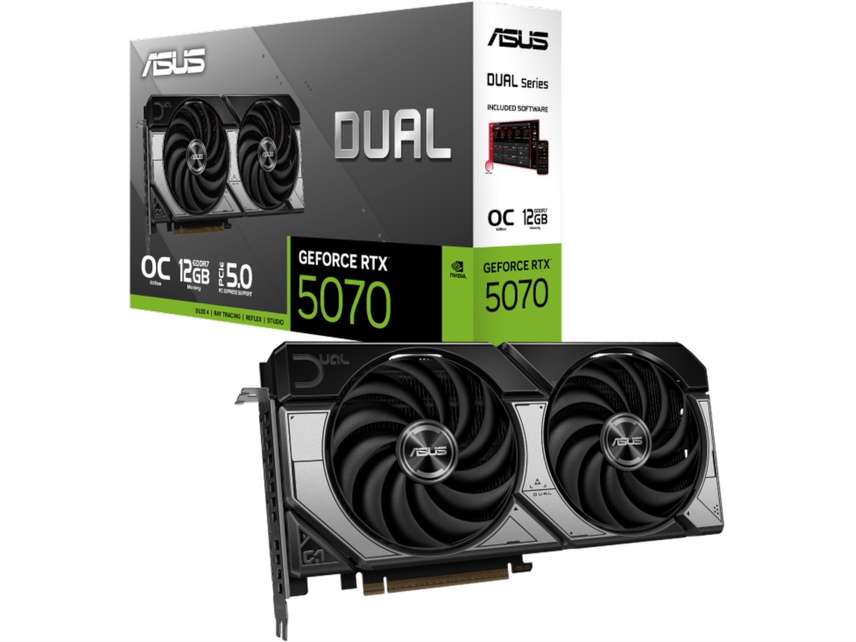 ASUS Dual GeForce RTX 5070 12GB GDDR7 OC Edition grafikkort