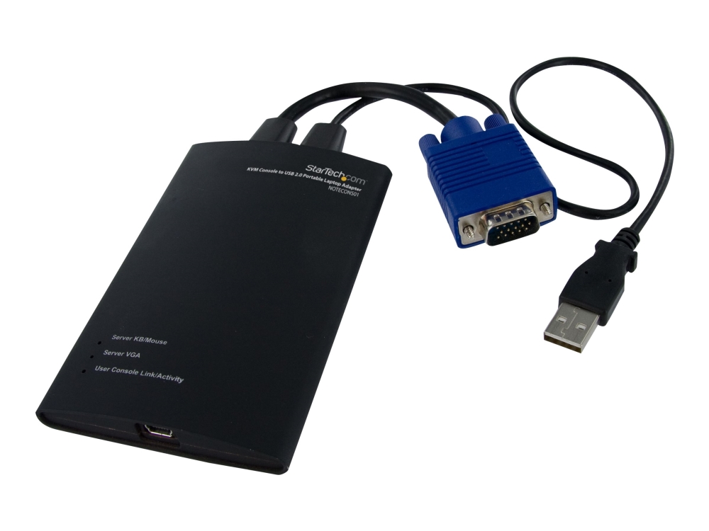 StarTech.com KVM-enhet till USB 2.0 akutvagn-adapter för bärbara datorer - Omkopplare för tangentbord/video/mus - 1 x KVM port(s) - 1 lokal användare - skrivbordsmodell