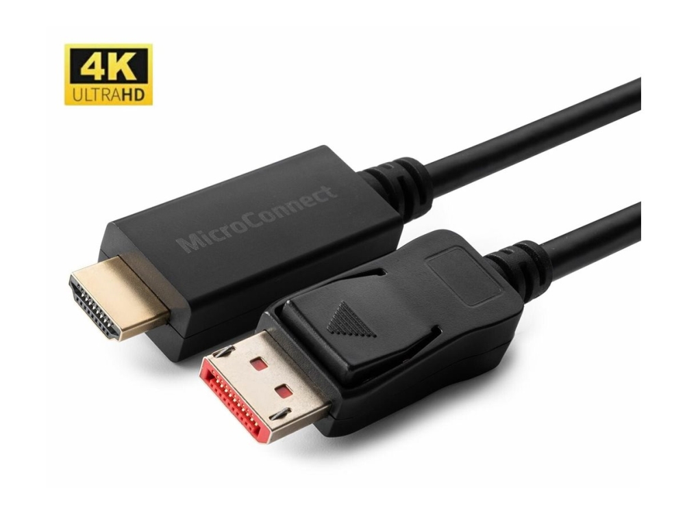 MicroConnect 4K DisplayPort 1.4 - HDMI 2.0 2m Svart