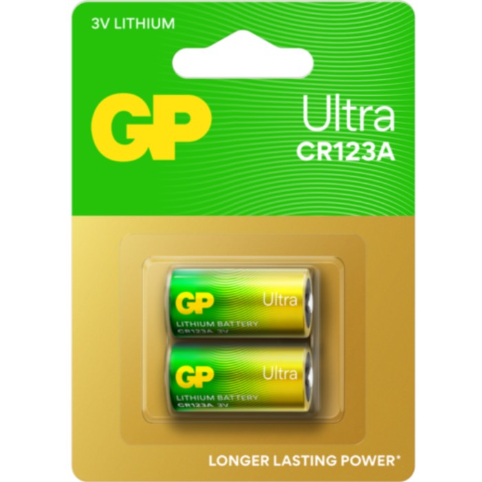 GP Ultra Litium batteri CR123A, 2-pack