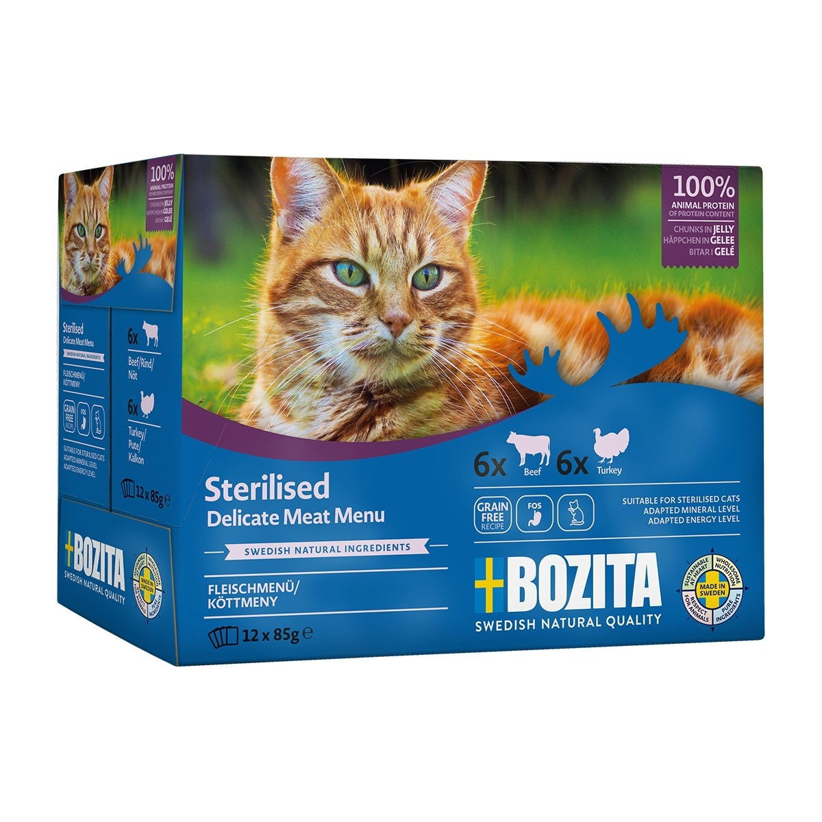 Bozita Indoor & Sterilised Multibox i Gelé 12x85 g, bild 2