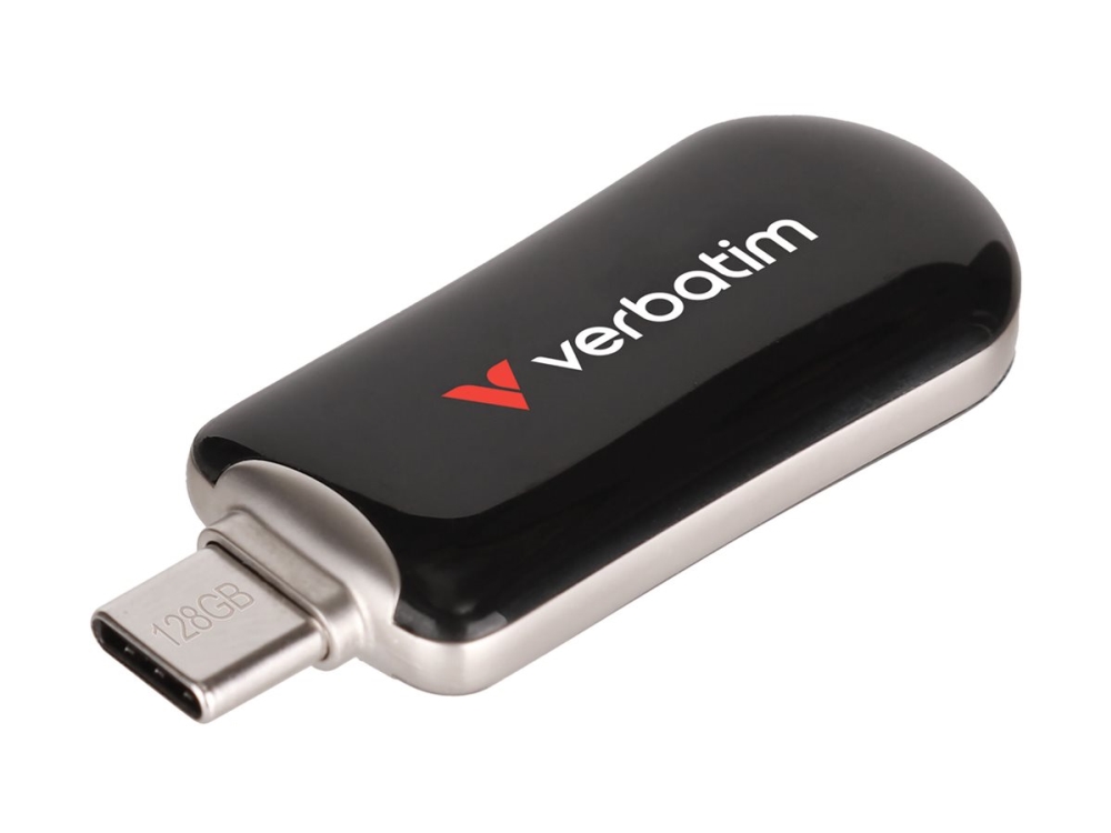 Verbatim Plectra - USB flash-enhet - 128 GB - USB 3.2 Gen 1 / USB-C - svart