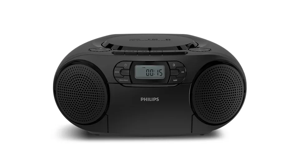 Philips TAZ2200/10 bärbar CD-spelare med radio och kassett, svart