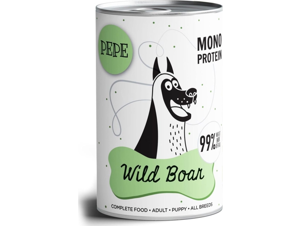 Djurpaket våtfoder PEPE MONO PROTEIN (vildsvin) 400 g