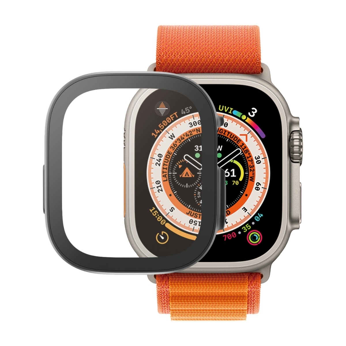 PanzerGlass Apple Watch Ultra/Ultra 2 fullständigt skydd med D3O®, svart