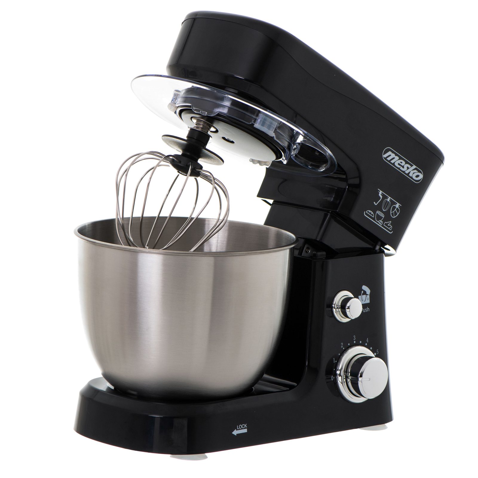 Mesko MS 4217 planetarisk köksmaskin 1200 W 3,5 L, svart/rostfritt stål