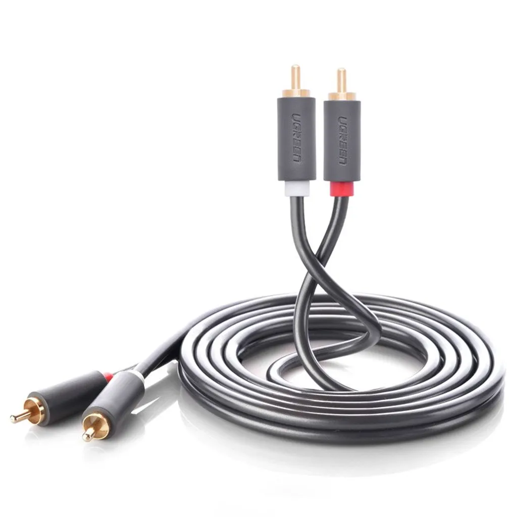 Ugreen AV104 10518 RCA-kabel 2RCA hane till 2RCA hane, 2 m – grå
