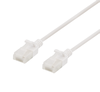DELTACO TP-kabel Cat6a Tunn Rund U/UTP Vit 1m