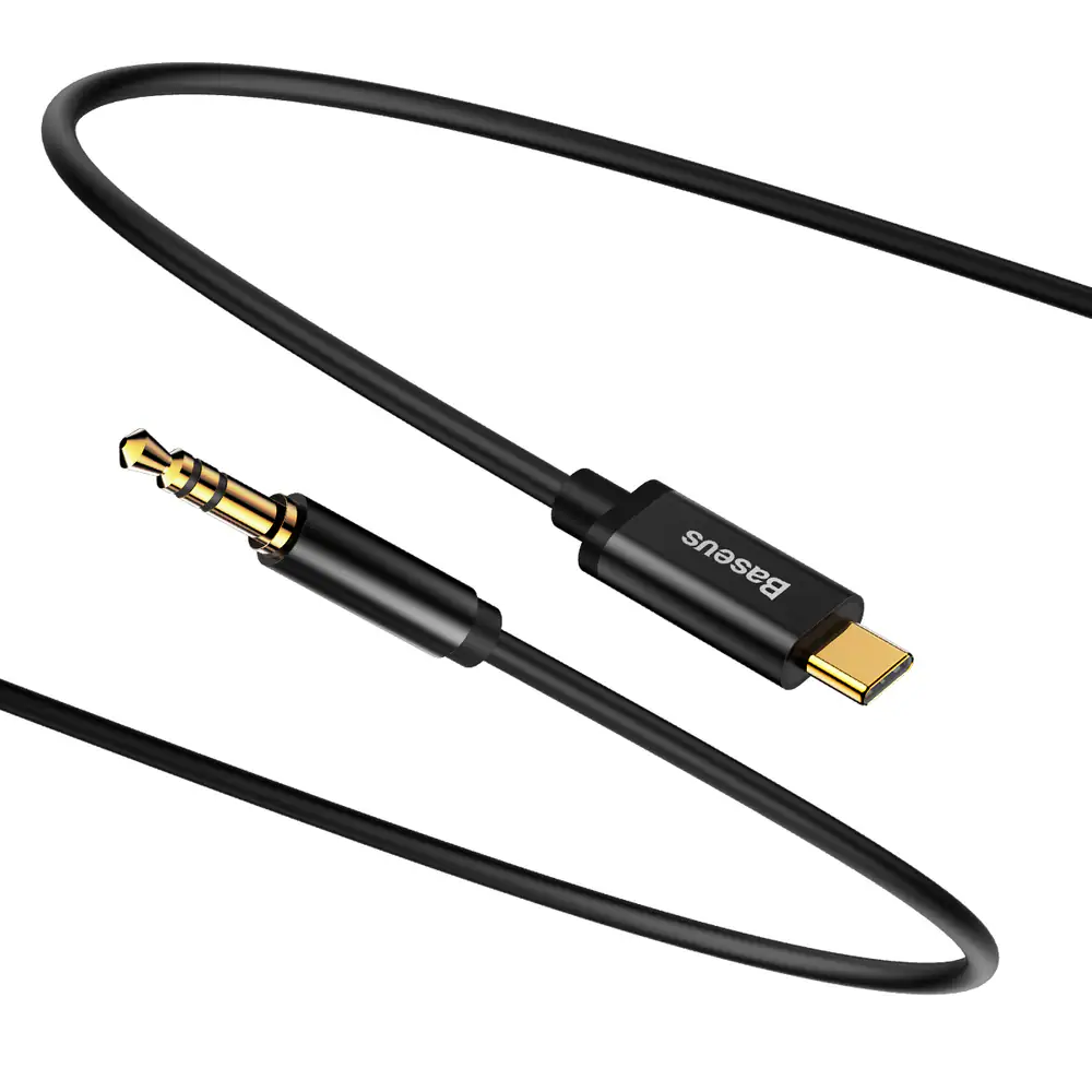 Baseus Yiven CAM01-01 ljudkabel USB-C till 3,5 mm, 1,2 m, svart