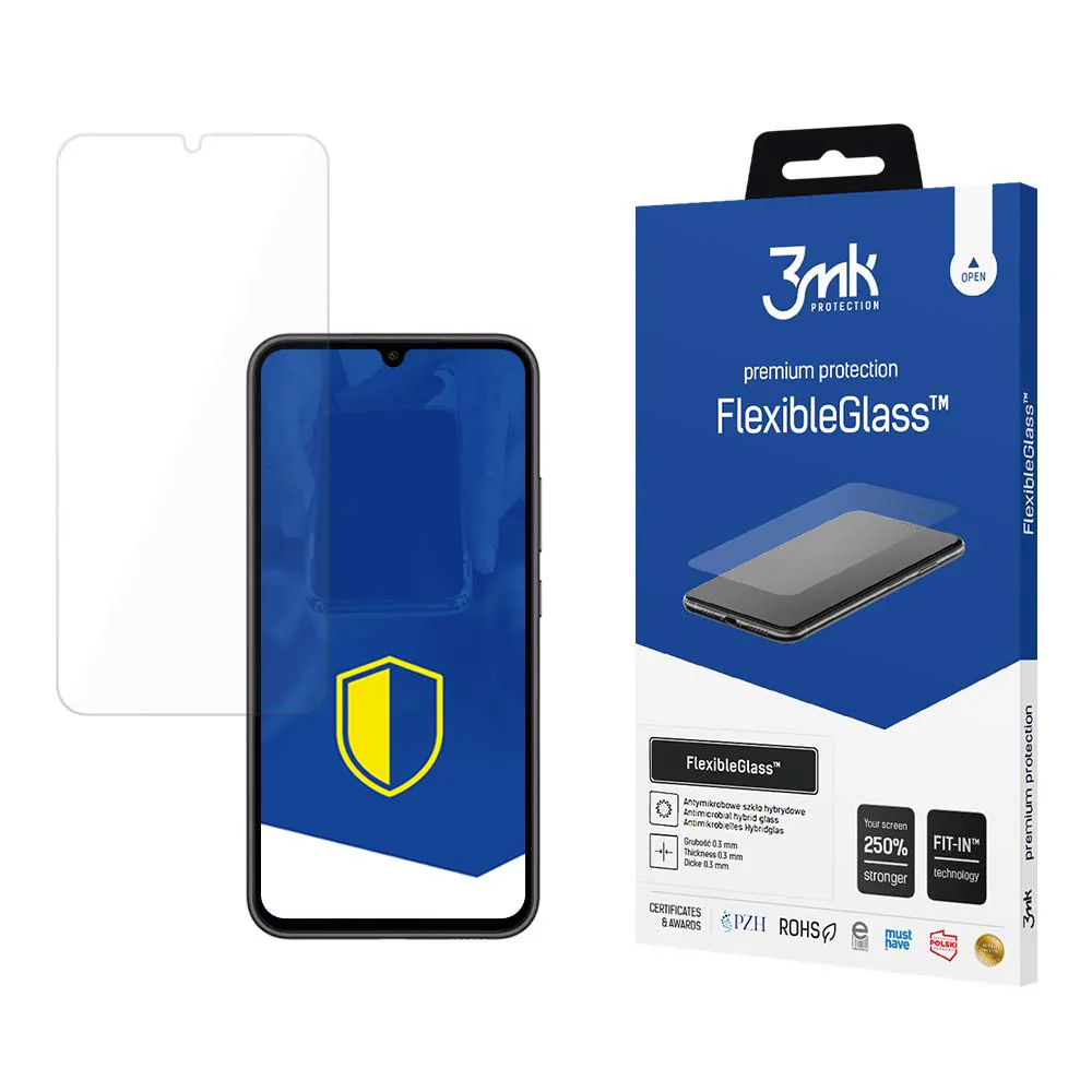 Härdat glas till Samsung Galaxy A34 5G, Hybrid Flexi 7H-serien, 3mk FlexibleGlass