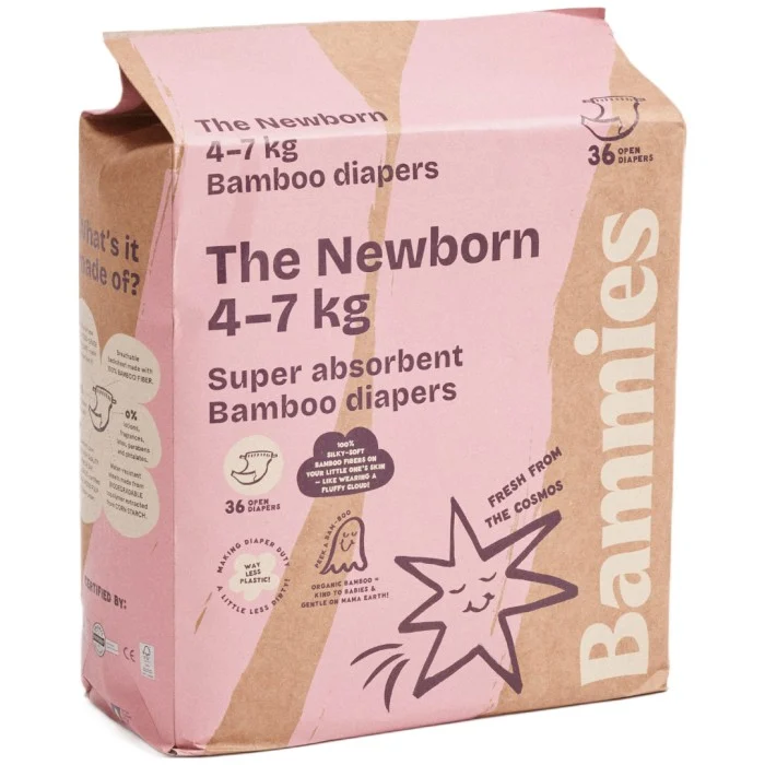 Bammies Blöjor Newborn 4-7kg, 36 st