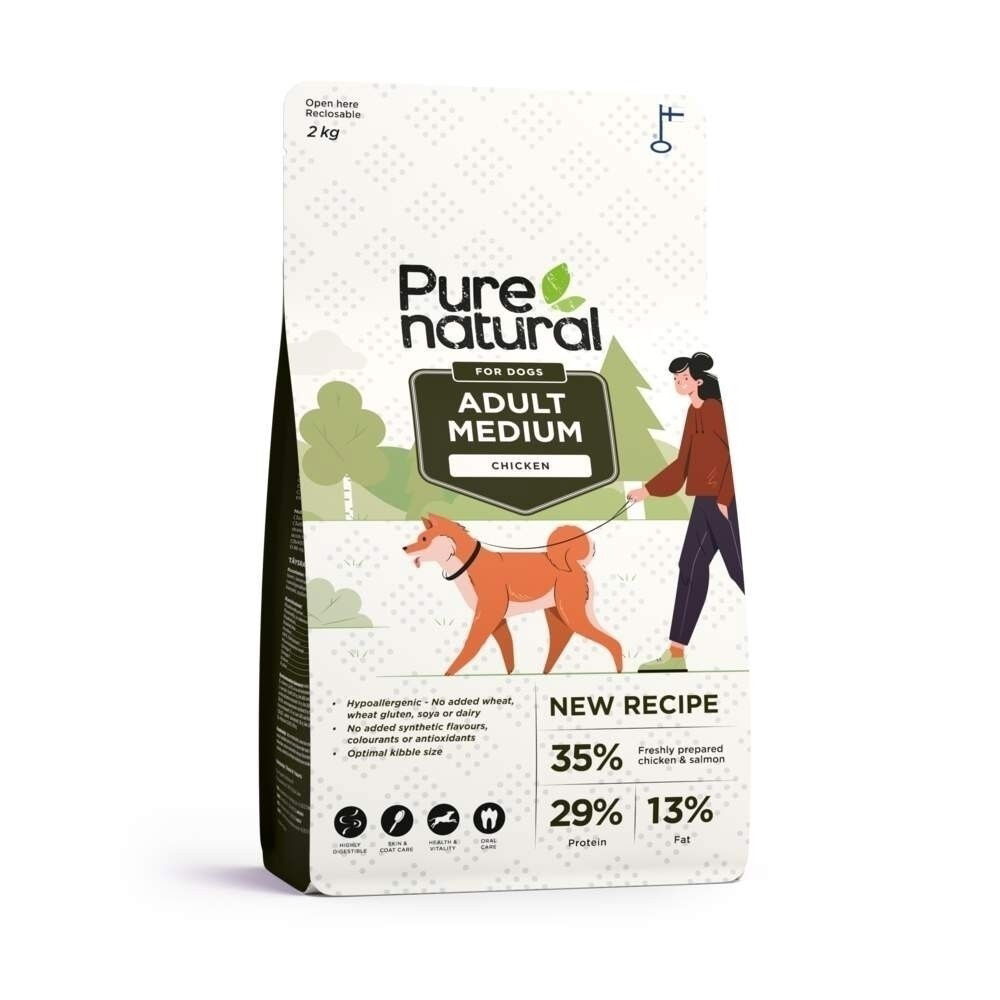 Purenatural Dog Adult Medium Chicken Torrfoder till Hund 2 kg