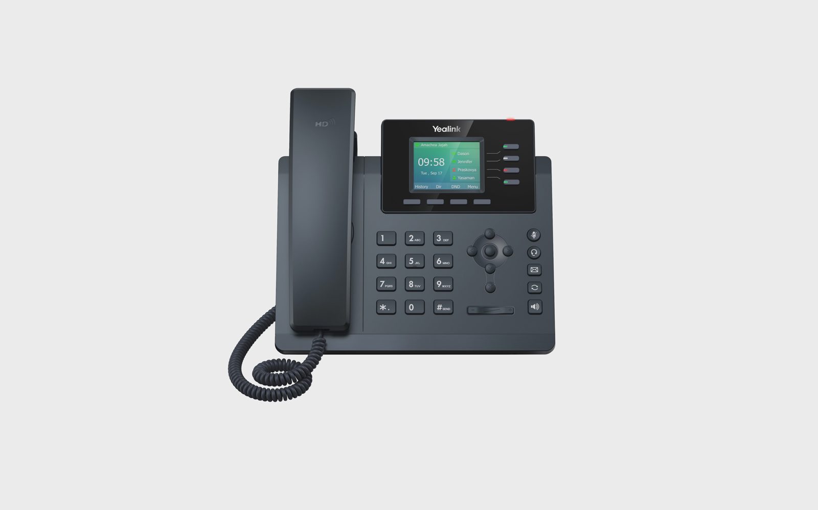 Yealink SIP-T34W - VoIP-telefon med nummerpresentation - 5-vägs samtalsförmåg - SIP, SIP v2, SRTP, RTCP-XR, VQ-RTCPXR, ICE - 4 linjer - klassiskt grå