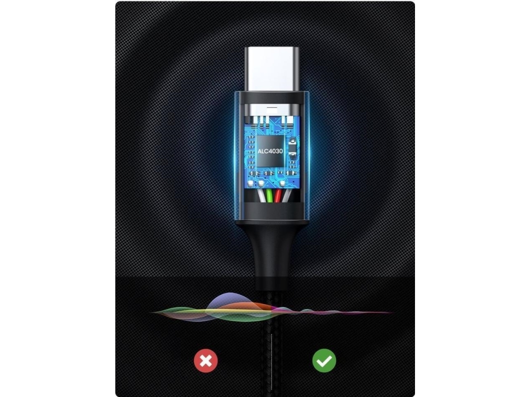 Ugreen USB-kabel USB-C - mini Jack 3,5 mm 1 m Svart (UGR1190BLK)