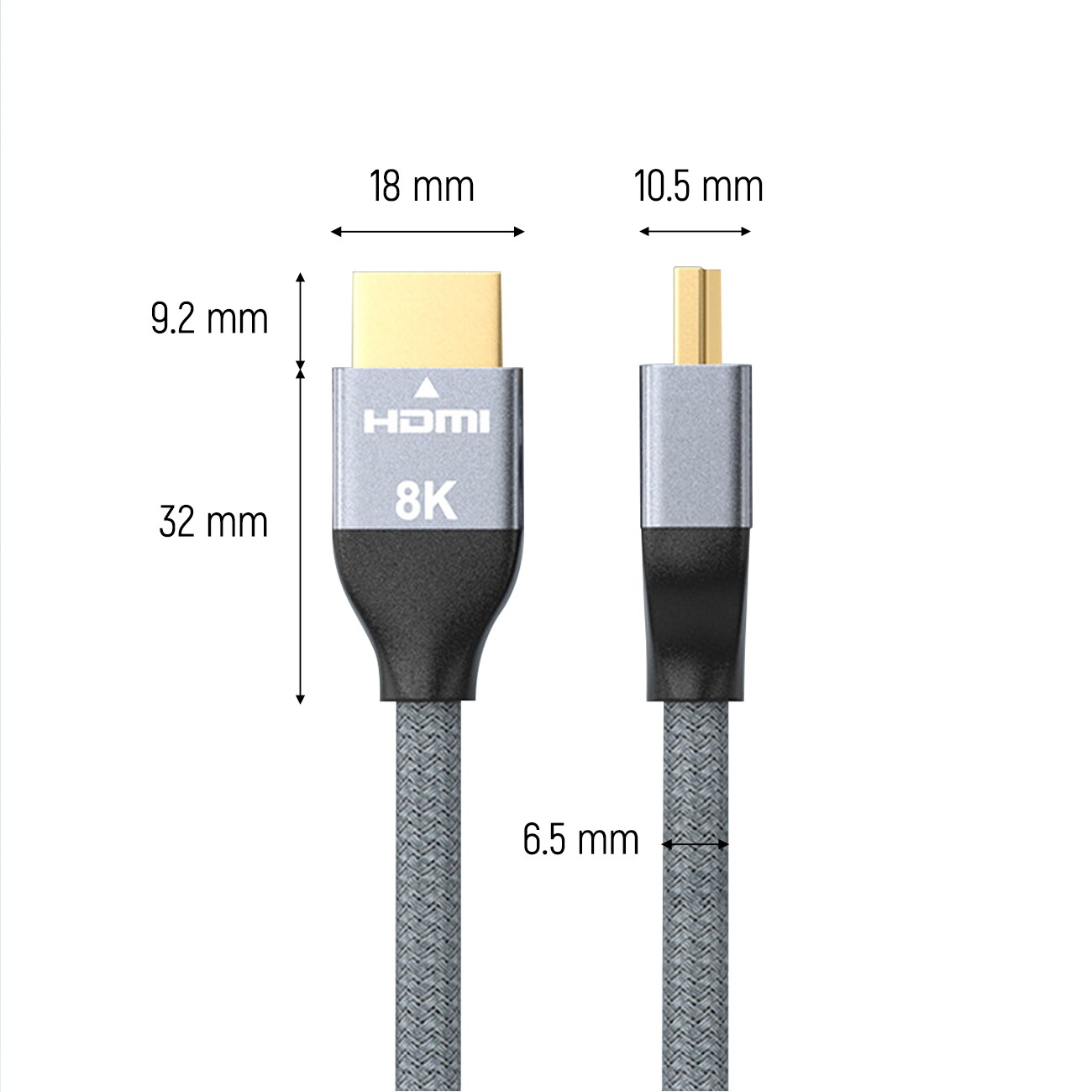 Wozinsky HDMI 2.1-kabel 8K 60 Hz 48 Gbps / 4K 120 Hz / 2K 144 Hz 2 m Silver (WHDMI-20), bild 4