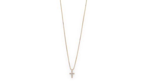 PILGRIM - CLARA Crystal Cross Necklace - Gold - 35 cm + 9 cm Extension, bild 3