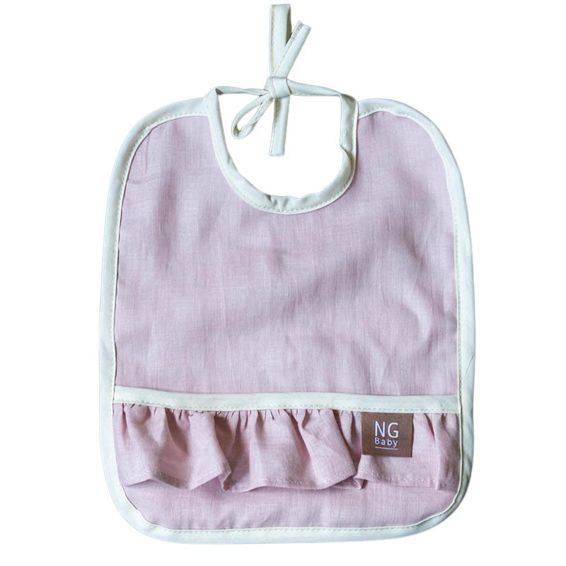 NG Baby haklapp med volang MOOD, rose