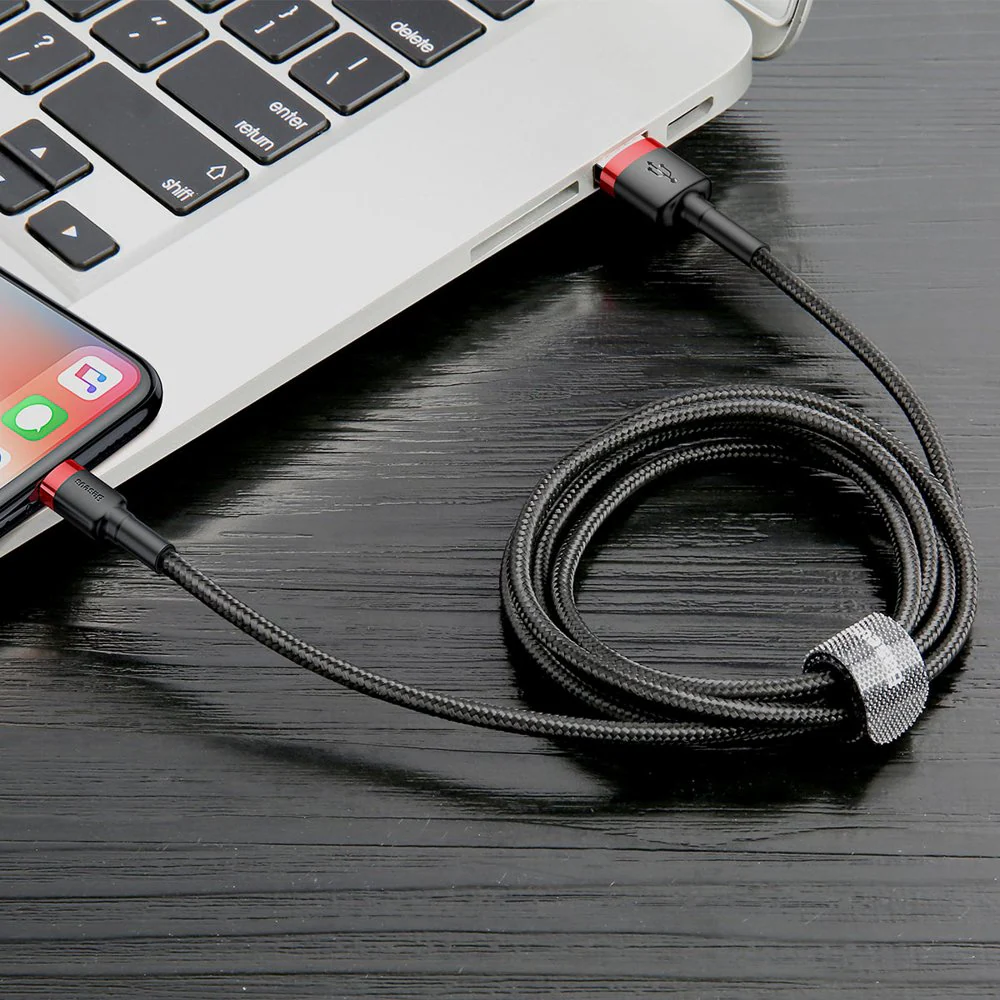 Baseus CALKLF-A19, 0,5 m, USB A, Lightning, Hanstik, Svart, bild 4