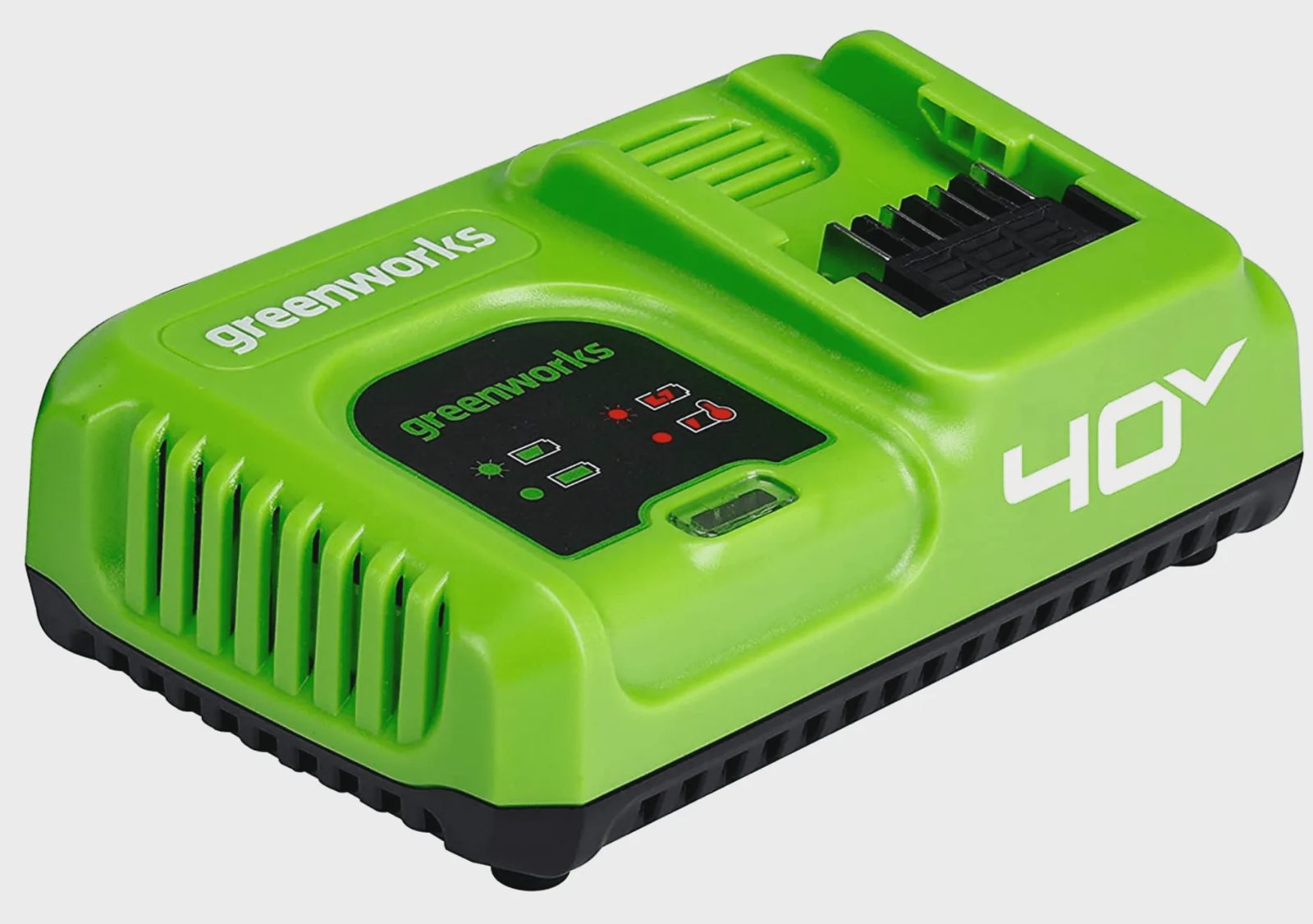Greenworks 2945107, Batteriladdare, Grön, Växelström, 220 - 240 V, Litiumjon (Li-Ion), Akrylnitrilbutadienstyren
