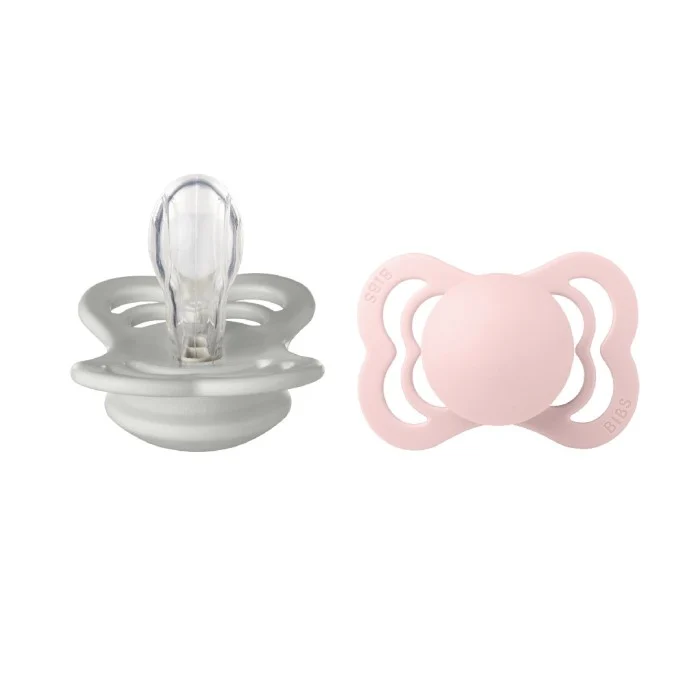 BIBS Supreme 2-pack Silicone Size 1 Haze/Blossom