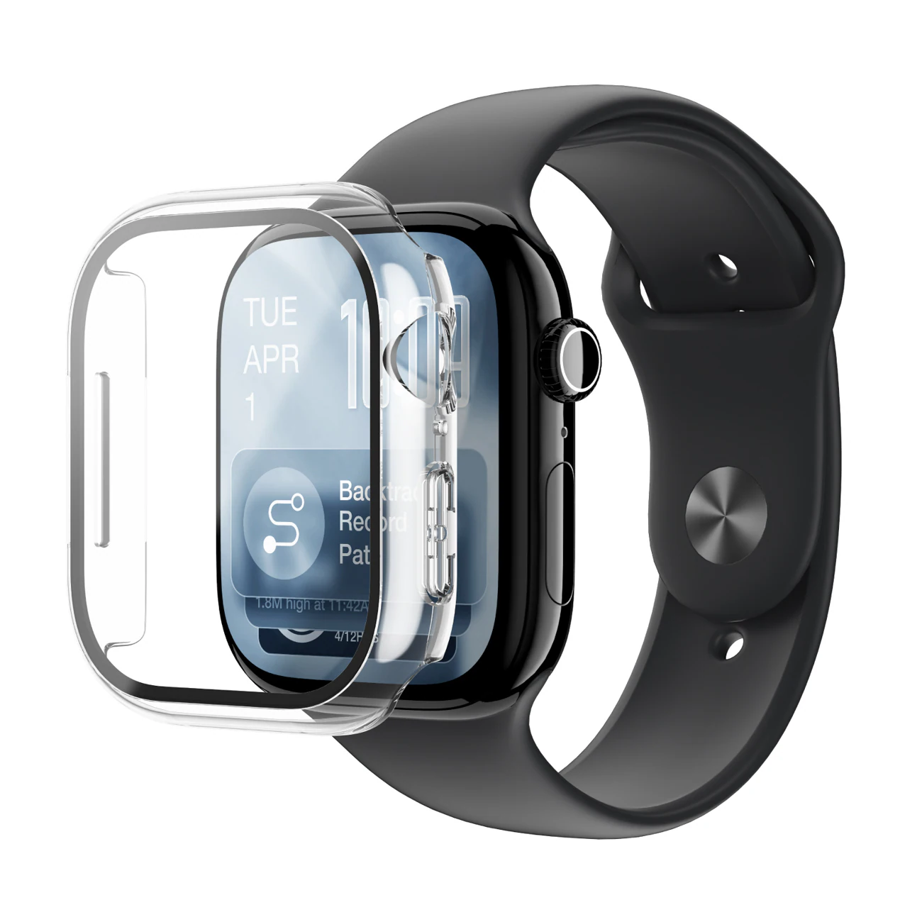 AmazingThing Radix glasskärmskydd med fodral för Apple Watch Series 11 46mm - Klar