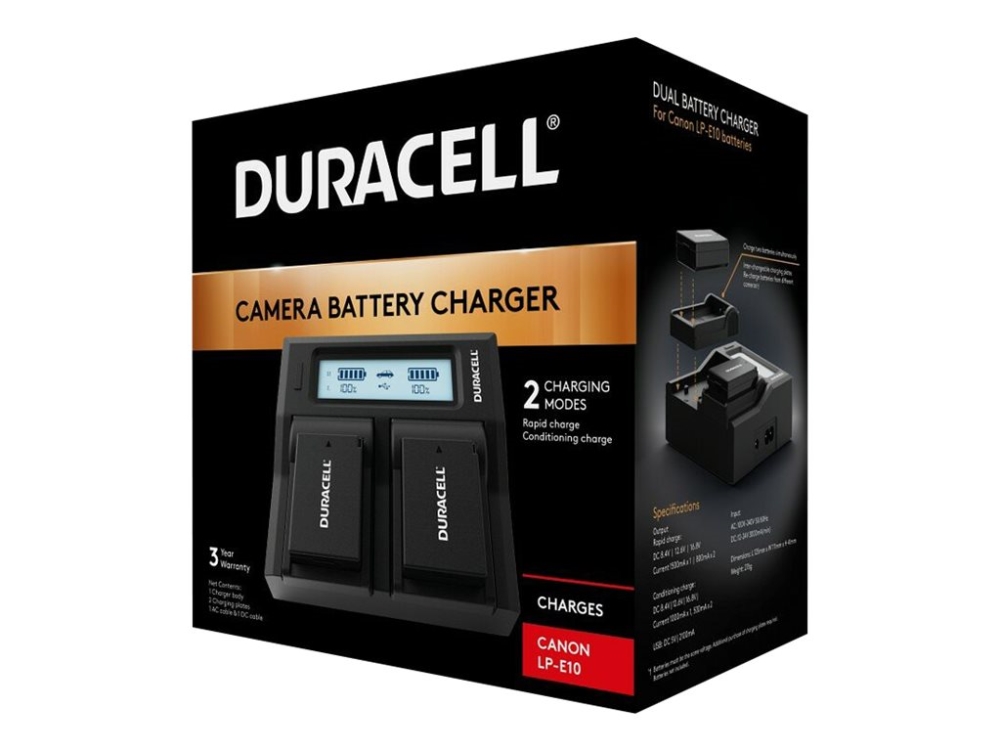 Duracell LED Dual DSLR - Batteriladdare