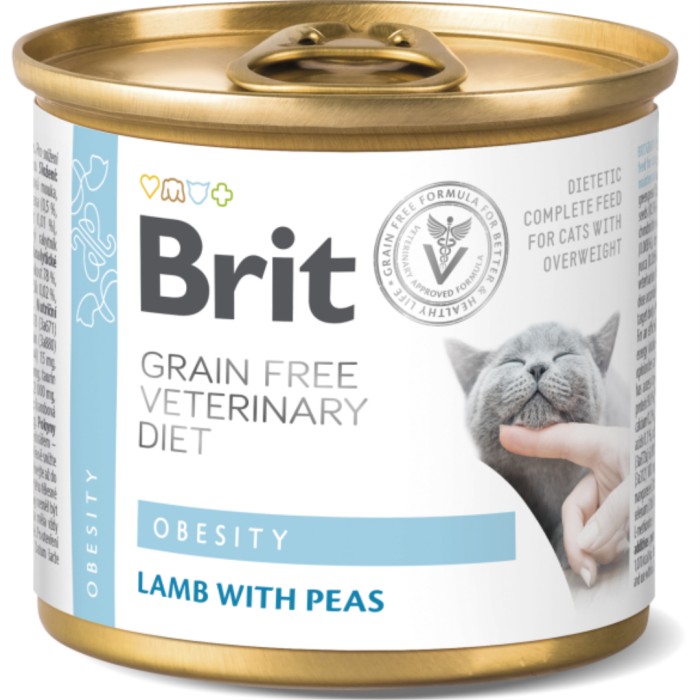 Brit GF Vet Diet Cat Cans Obesity 200 g