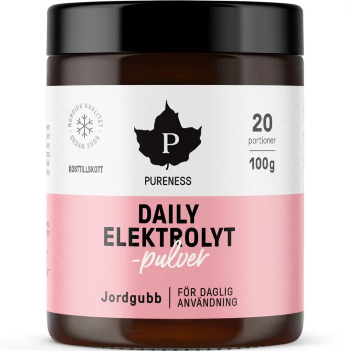 Pureness Daily Elektrolytpulver, Jordgubb, 100 g