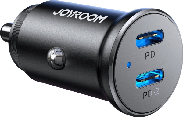Bil-/laddare Joyroom JR-CCN06, 30W, 3A, 2 x USB-C, svart