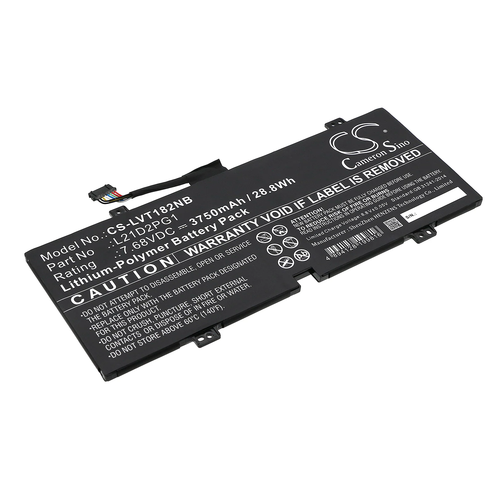 Batteri till Notebook, Bärbar dator för Lenovo 10W-82ST Tablet, 10W-82ST0000JP m.fl.