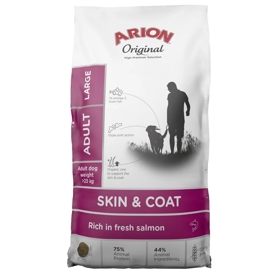 ARION Original Skin & Coat torrfoder för hund 12 kg, lax för stora hundar, bild 2
