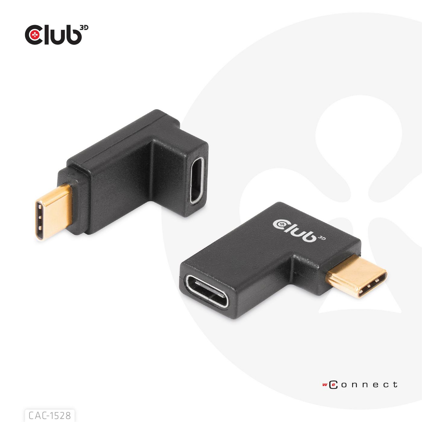 Adapter Club 3D USB-C hane till USB-C hona, Gen.2, 4k@120 Hz, 240W, vinklad 2 varianter, bild 4