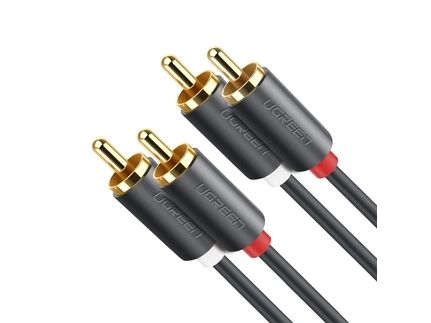 Ugreen 2x RCA/Cinch stereo/ljud/videokabel, 5m - Grå