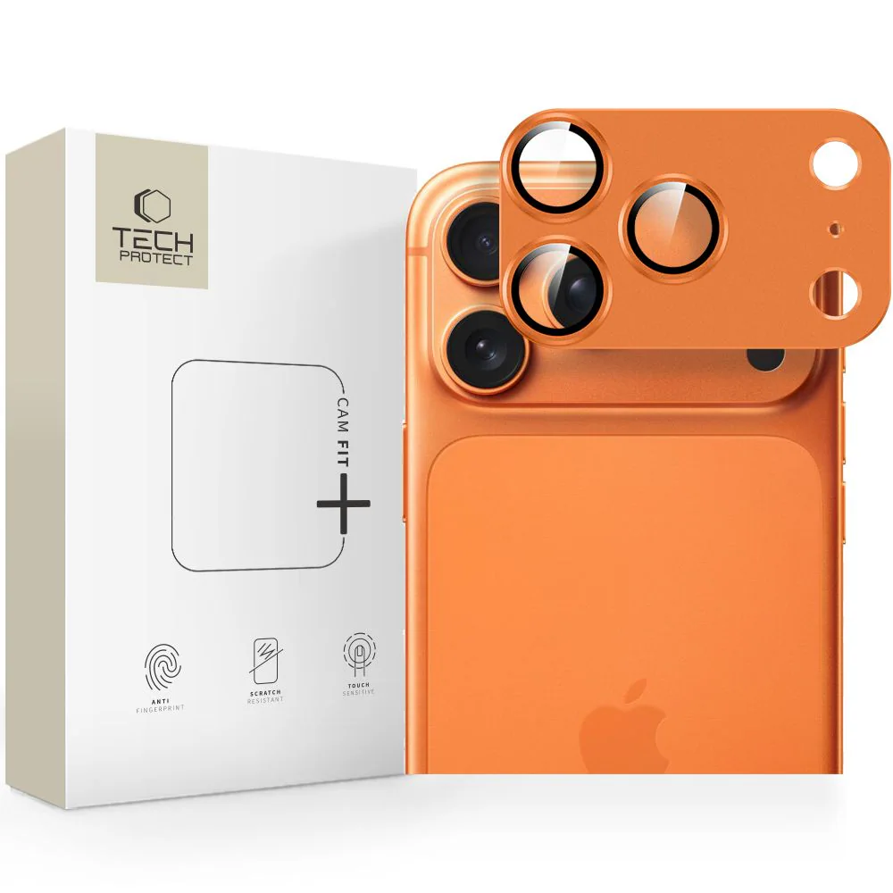 Tech-Protect Camfull Fit+ kameralinsglas för iPhone 17 Pro – orange