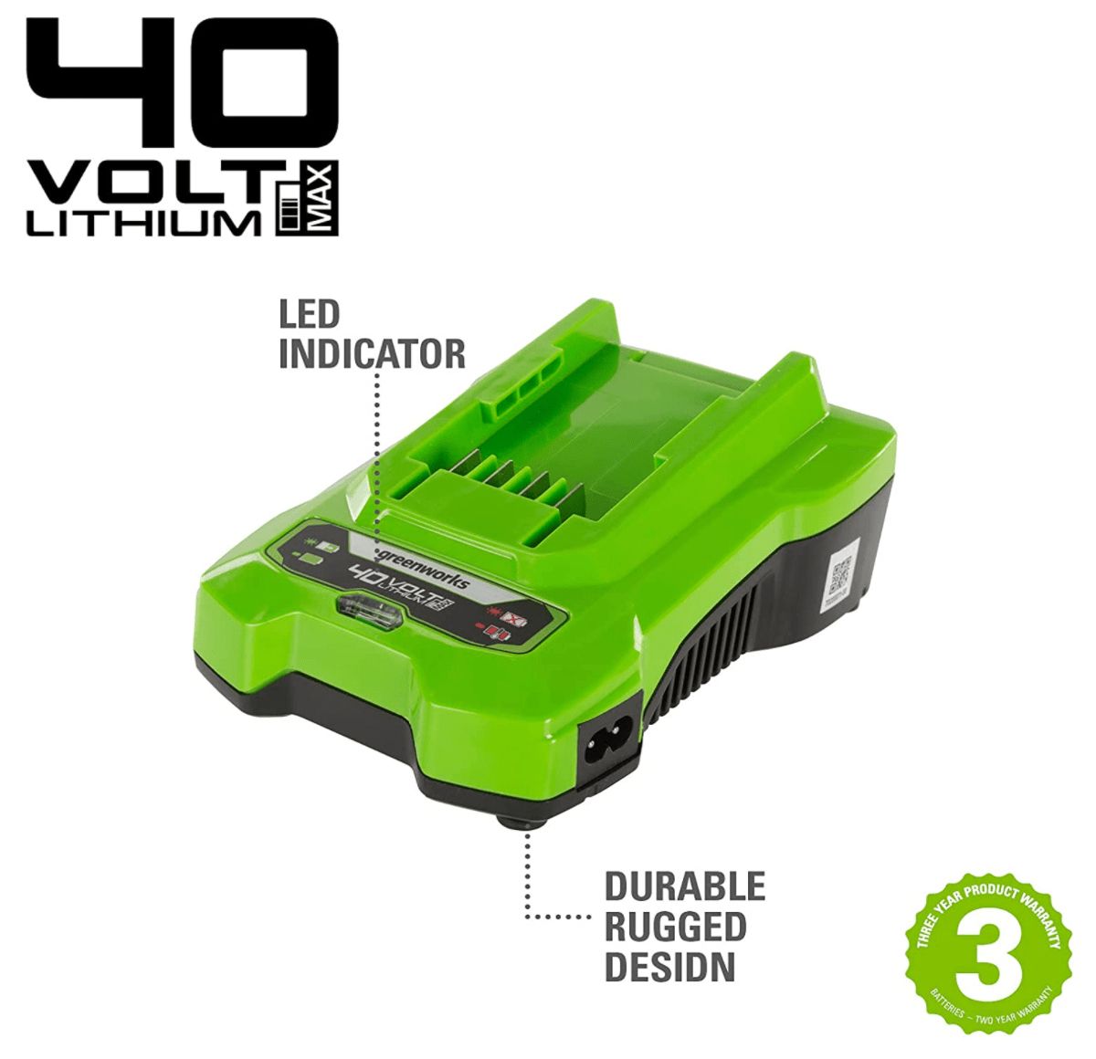 Greenworks 2932507, Batteriladdare, Greenworks, Grön, AC, 220 - 240 V, Litium-Ion (Li-Ion)